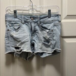 American Eagle ~ Midi ~ Distressed Jean Shorts ~ Size 2